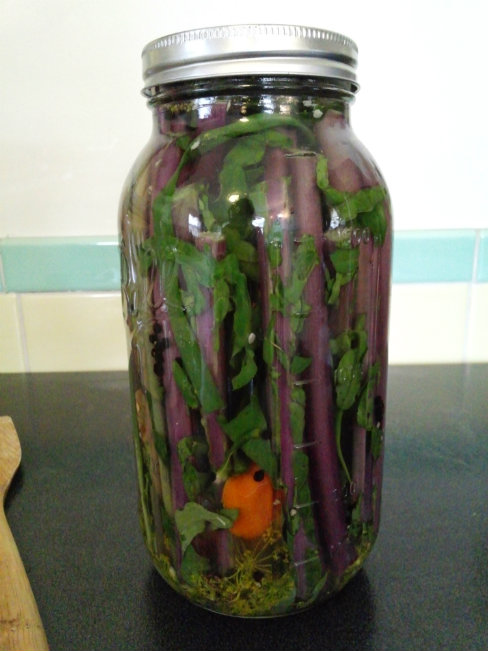 Pickled Habanero Kale Stalks